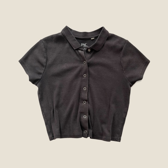 Pacsun Grey Wash Ribbed Baby Tee - Picture 2 of 4